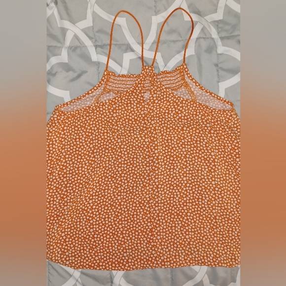 Womens Large orange poka dot tank top - Picture 6 of 6